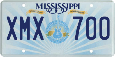 MS license plate XMX700
