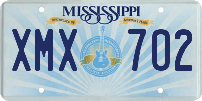 MS license plate XMX702