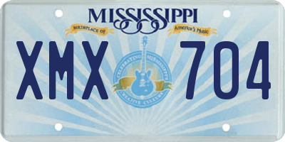 MS license plate XMX704