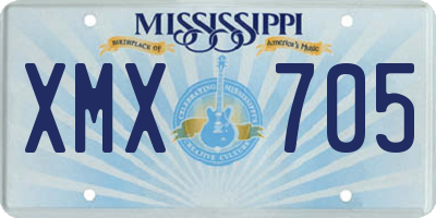 MS license plate XMX705
