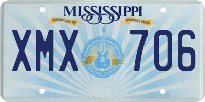 MS license plate XMX706