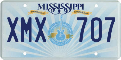 MS license plate XMX707