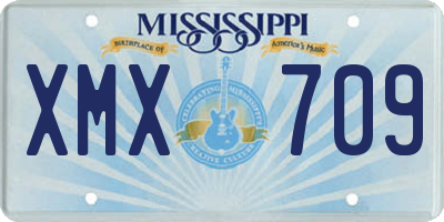 MS license plate XMX709
