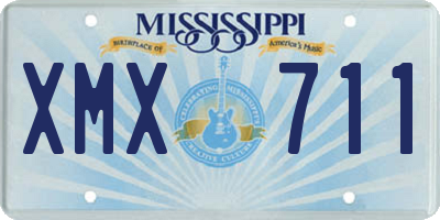 MS license plate XMX711