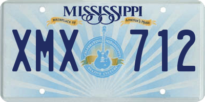 MS license plate XMX712