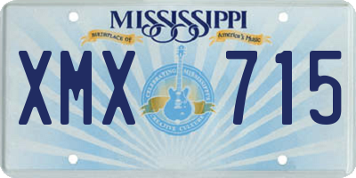 MS license plate XMX715