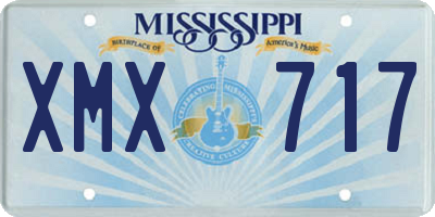 MS license plate XMX717