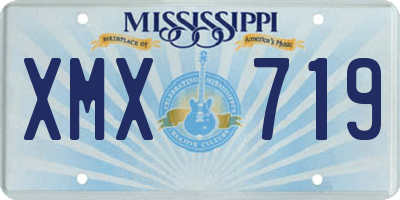 MS license plate XMX719