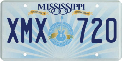 MS license plate XMX720
