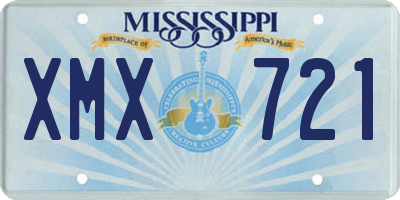 MS license plate XMX721