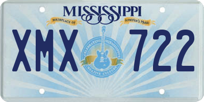 MS license plate XMX722