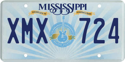 MS license plate XMX724