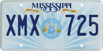 MS license plate XMX725