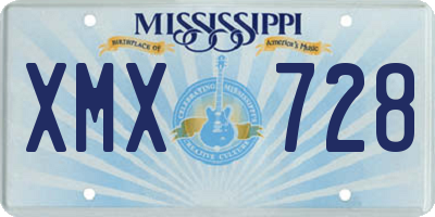 MS license plate XMX728