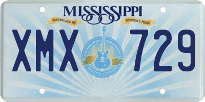 MS license plate XMX729