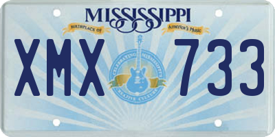 MS license plate XMX733