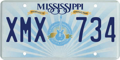 MS license plate XMX734