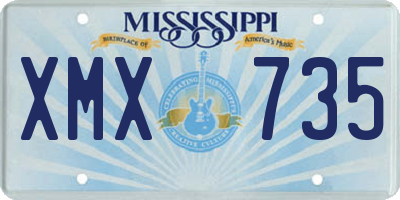 MS license plate XMX735