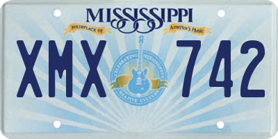 MS license plate XMX742