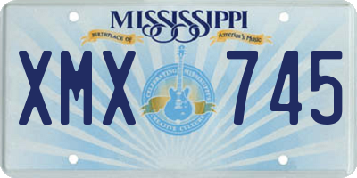 MS license plate XMX745