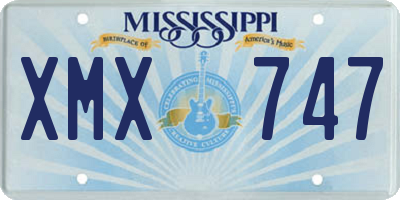 MS license plate XMX747