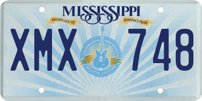 MS license plate XMX748