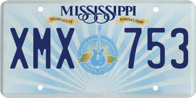 MS license plate XMX753