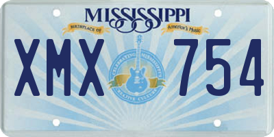 MS license plate XMX754