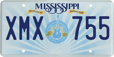 MS license plate XMX755