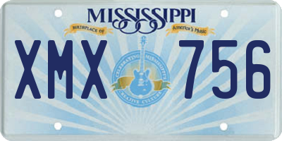 MS license plate XMX756