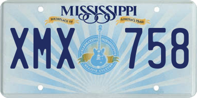 MS license plate XMX758