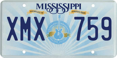 MS license plate XMX759
