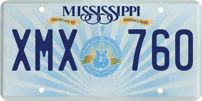 MS license plate XMX760