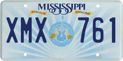 MS license plate XMX761
