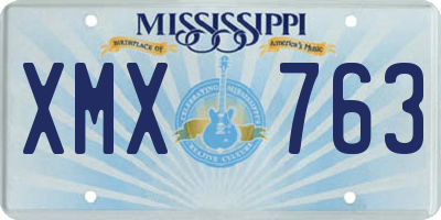 MS license plate XMX763