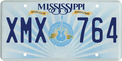 MS license plate XMX764