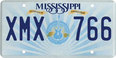 MS license plate XMX766