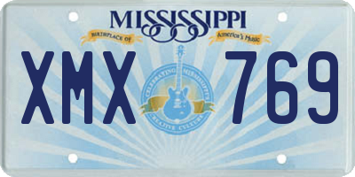MS license plate XMX769