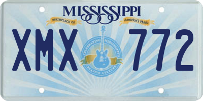 MS license plate XMX772