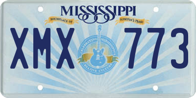MS license plate XMX773