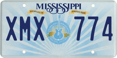 MS license plate XMX774