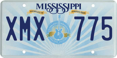 MS license plate XMX775
