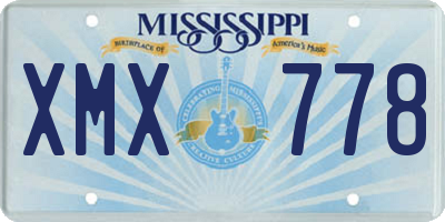 MS license plate XMX778
