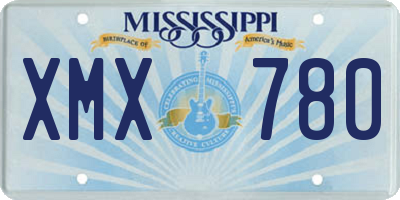 MS license plate XMX780