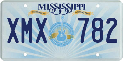 MS license plate XMX782
