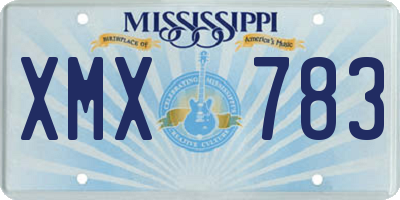 MS license plate XMX783