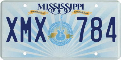MS license plate XMX784