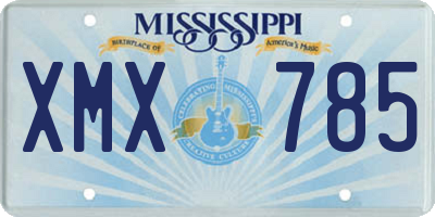 MS license plate XMX785