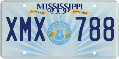 MS license plate XMX788