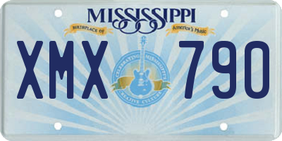 MS license plate XMX790